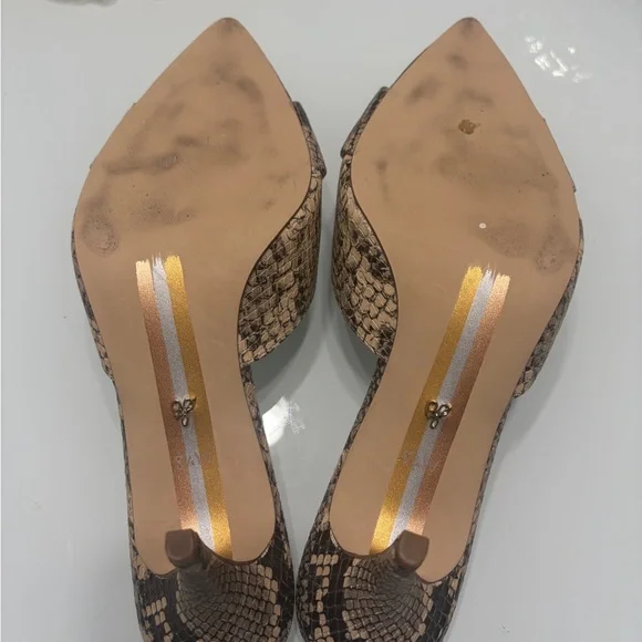 Sam Edelman Snakeskin Mules with Buckle Detail - Picture 7 of 9